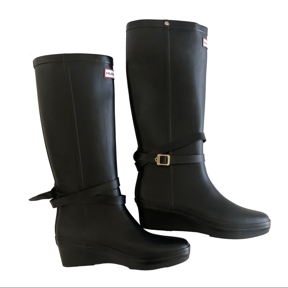 Andora Wedge Hunter Rain Boot Black Size 9